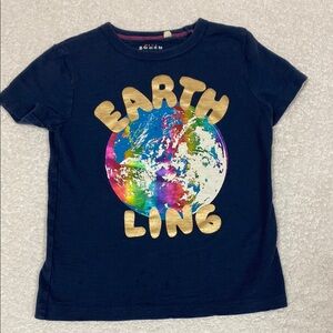 Boden Kids Earthling T-Shirt - Navy Blue unisex short sleeve tee size 5/6